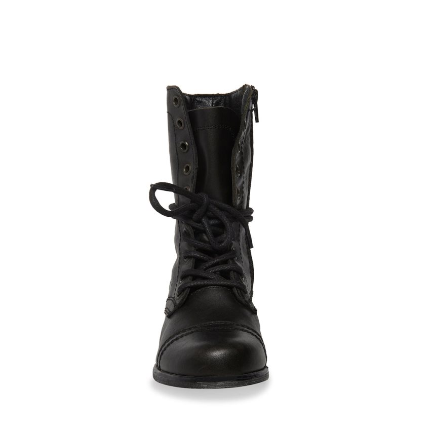 Botines Steve Madden Troopa Cuero Mujer Negras | ES RV4S82